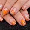 RUOKEXIN Fall Press on Nails Short Square False Nails Orange
