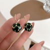 Crymystal Boho Emerald Drop Earrings Emerald Bead Earrings Green Crystal
