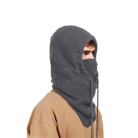 Iseebiz Neck Warmer, Food Warmer, Face Cover, Hat, Cold Protection, 360° Thermal, Windproof, Balaclava, Neck Cover, For Winter, Lightweight, Thick, Hat, Bicycle, Bike, Outdoor, Sports, Commuting, gray