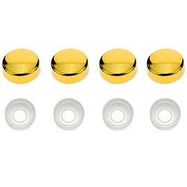 License Plate Frame Screw Covers Caps Gold