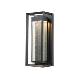 OUPAVOCS LED Outdoor Wall Lights, Exterior Black Front Porch Light Wall Mount, Modern Light Fixtures, Large LED Wall Sconce with seeded Glass, Outside Patio Lights Fixture for House, Garage, Entryway