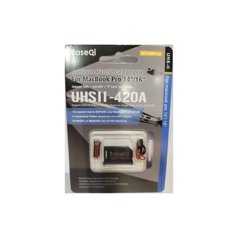 BASEQI UHS-II Aluminum microSD Adapter for M1 2021 / M2