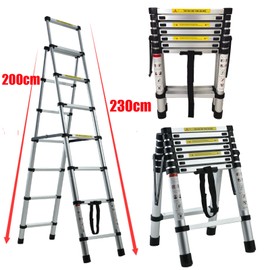 DayPlus® A-Frame Aluminum Telescopic Extension Ladder Extendable Folding Multi-Use Step