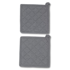 gws Heat Resistant Pot Holders 1 Pair Anthracite 20 x 20 cm 100% Cotton Oeko-Tex Standard 100 Non-Slip Washable