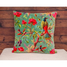 Paoletti Paradise Cushion Cover, Cotton, Water, 50 x 50 cm
