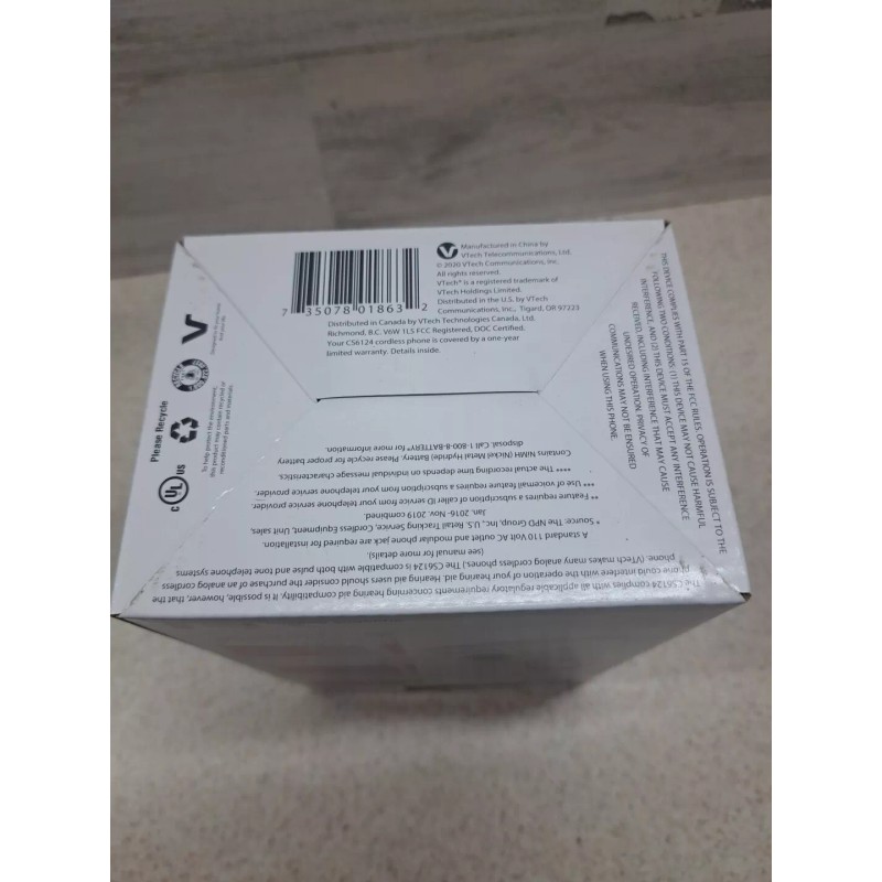 VTECH *CS6124* 1 HANDSET CORDLESS DIGITAL ANSWERING SYSTEM WHITE