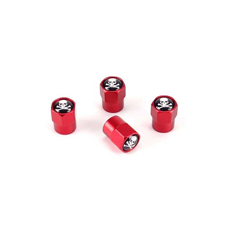 1013006 Valve Caps Skull with Bones / Set of 4