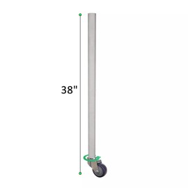 Express KitchQuip Galvanized Steel Legs for Work Table - Four 35" Long Legs with Set of Casters