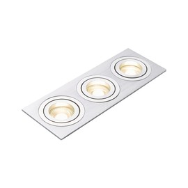InLight INL-38619-POLSIL Pasto Tilt Downlight, IP20, Satin Nickel, Square, Triple