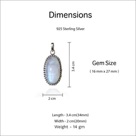 Tibetan Silver Ethnic tribal fashion designer amulet for women 925 sterling silver handmade jewellery blue fire rainbow moonstone gemstone pendant, Sterling Silver, Moonstone