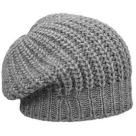 Melegari Knitted Hat Oversize Beanie Floppy Rasta Patty Hat Alpaca Wool Hat Made in Italy Men Women Autumn Winter, lightgrey