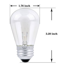 30 Pack S14 Outdoor String Light Bulbs Set orange, 120V 11W Clear Outdoor Patio Vintage Light Shatterproof Bulbs