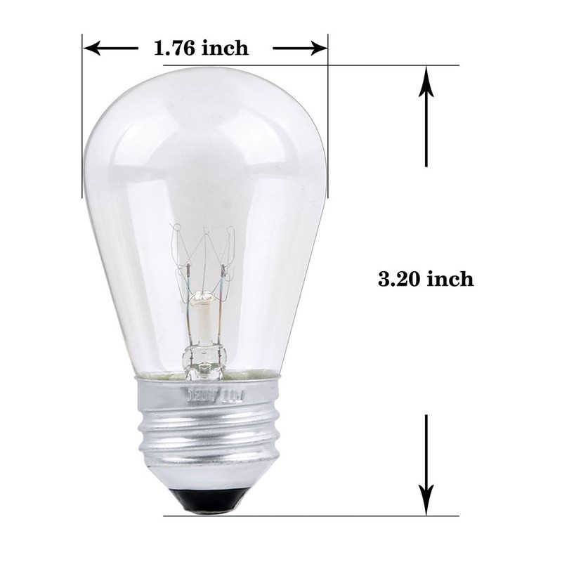 30 Pack S14 Outdoor String Light Bulbs Set orange, 120V