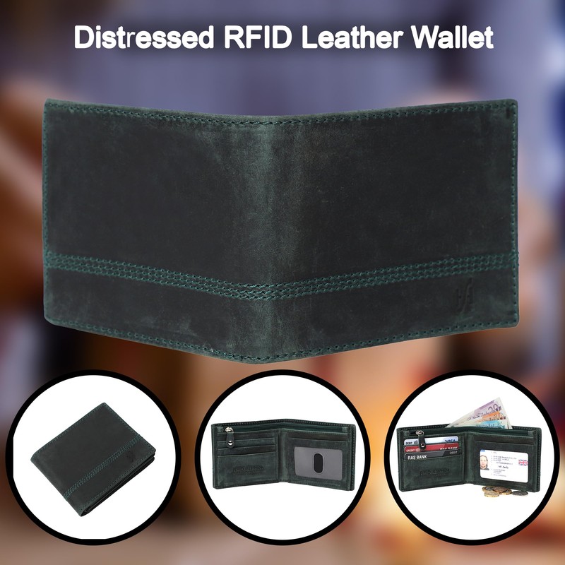 STARHIDE Genuine Leather Wallet for Men - Bifold Essentials Short