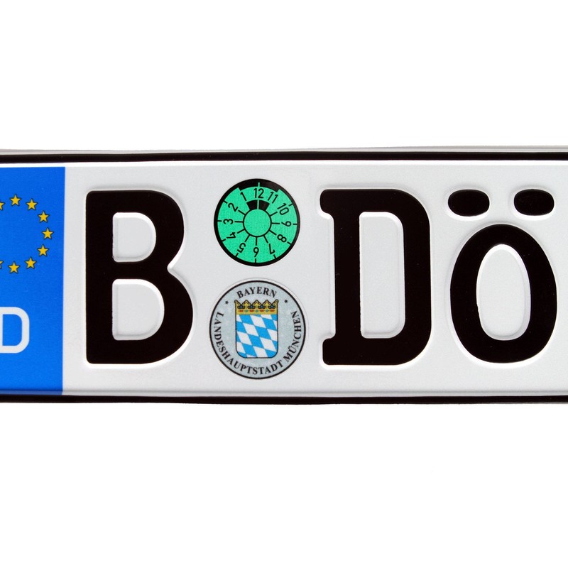 German Euro Plate with Registration Seals - Euro (EU) Style