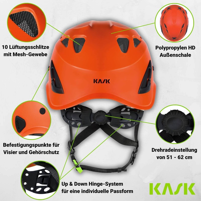 Kask Superplasma ORANGE HELMET with 10 Ventilation Slots, Ratchet Closure,