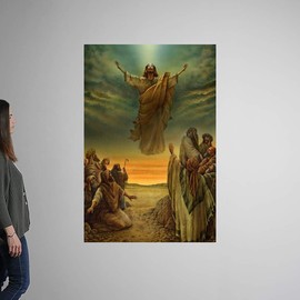 CANVAS ON DEMAND Jesus Ascending into Heaven Wall Decal, Christianity Artwork