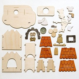 Drechslerei Kuhnert - Hobaku Bastelset - Rauchhaus/Räucherhaus - Motiv: Backofen - Dekoration aus Holz zum Zusammenbauen - Maße: ca. 12 x 12 x 9 cm - Made in Germany