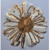 The Patch Bunker Gold & White Daisy Sequin Patch –