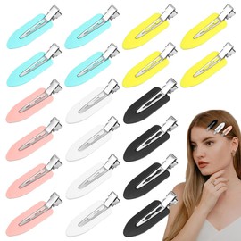 20 Pieces Seamless Hair Clips, Hair Pin Curl Clips, No Bending Hair Clips, Hair Pin Curl Clips, No Bending Hair Clips for Hair Styling, Make Up (White/Blue/Black/Pink/Yellow)
