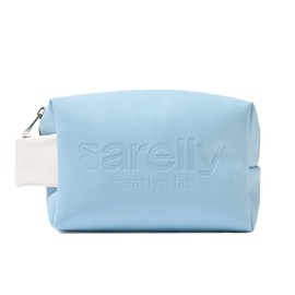 SARELLY, Mini Cosmetiquera para Maquillaje, Divisiones Interiores, Piel Vegana, Color Azul, Sarelly Creativo Lab