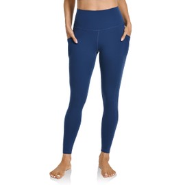 Colorfulkoala - Pantalones de yoga de cintura alta para mujer, leggings de 7/8 de longitud con bolsillos, Azul medianoche, XL