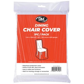 GroundMaster Polythene Plastic Sofa Chair Cover | Protective Dust Sheet for Storage DIY Removal Painting Decorating (Dining Chair Cover)