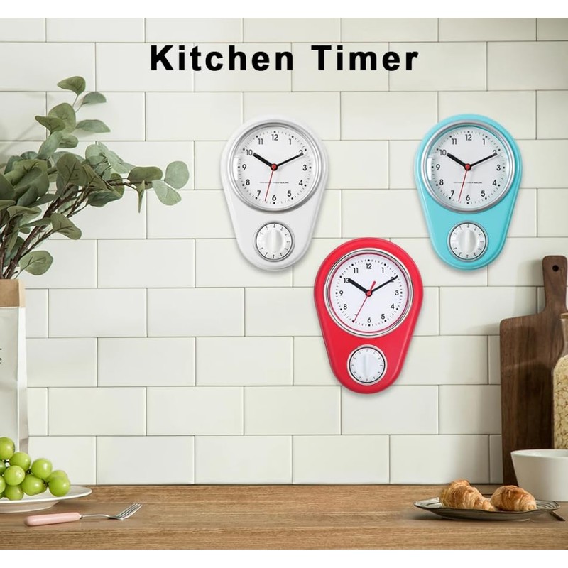 Uadme Wall Clock,9 Inch Quartz Clock 60 Minutes Countdown Timer,Multifunction