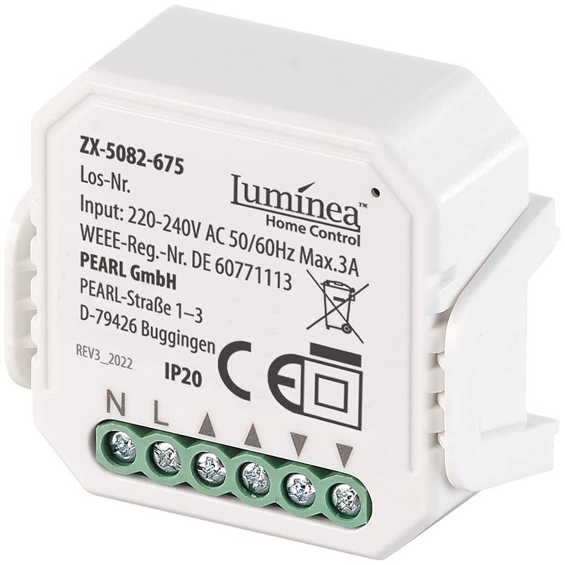 Luminea Home Control WiFi Roller Shutter Control: WLAN Flush-Mounted Module