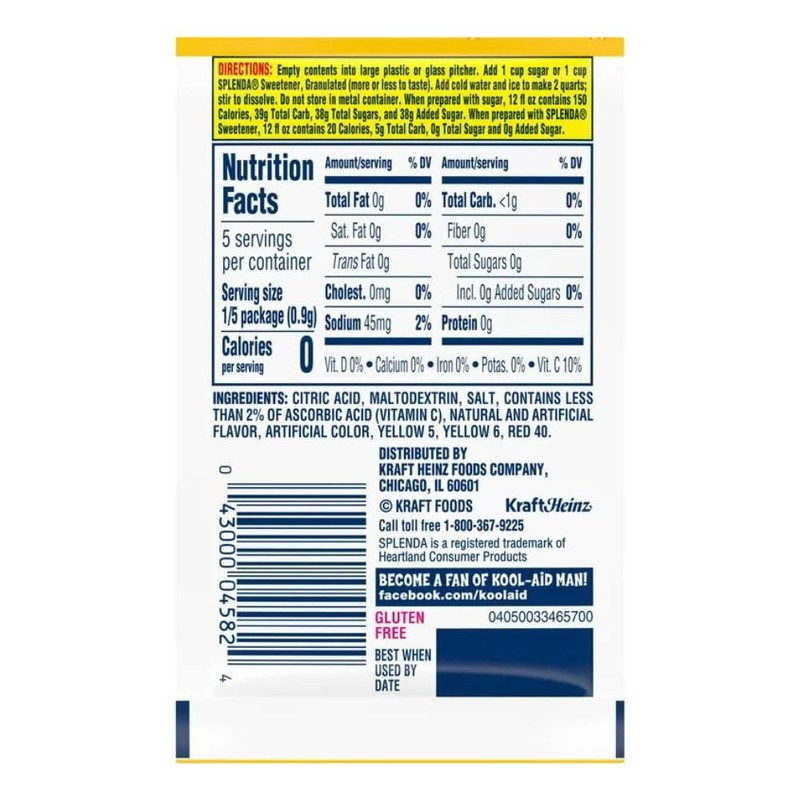 Kool Aid Powdered Packets Peach Mango, 45 Envelope CT.