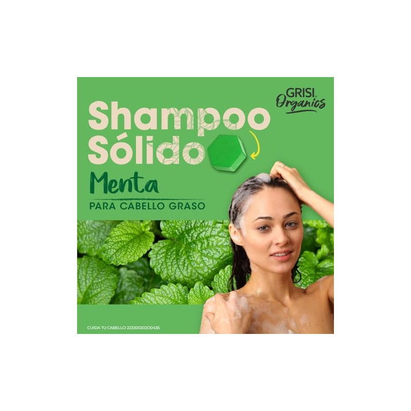 Shampoo Sólido con Menta para Cabello Graso, 75gr