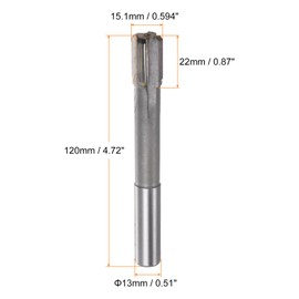sourcing map Chucking Reamer 15.1mm H7 C1/K30 Carbide Tip Precision Straight Flutes Round Shank Lathe Machine Milling Cutter