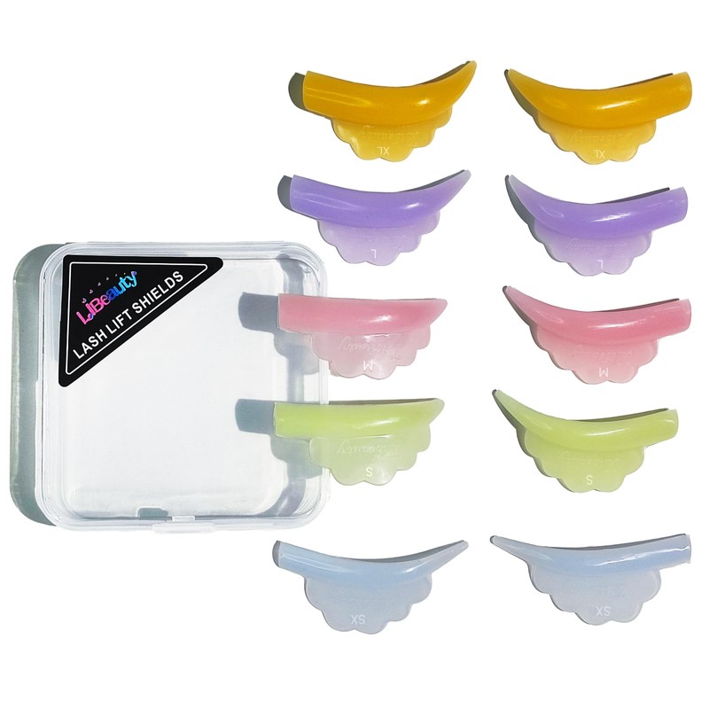 Libeautyまつげパーマ ロット クラウンシェイプ再利用可能なシリコン アイラッシュリフトパッド 10枚入り/5サイズ 極度の柔らかまつげリフティングシールド 睫パーマ ロットまつげパーマツール
