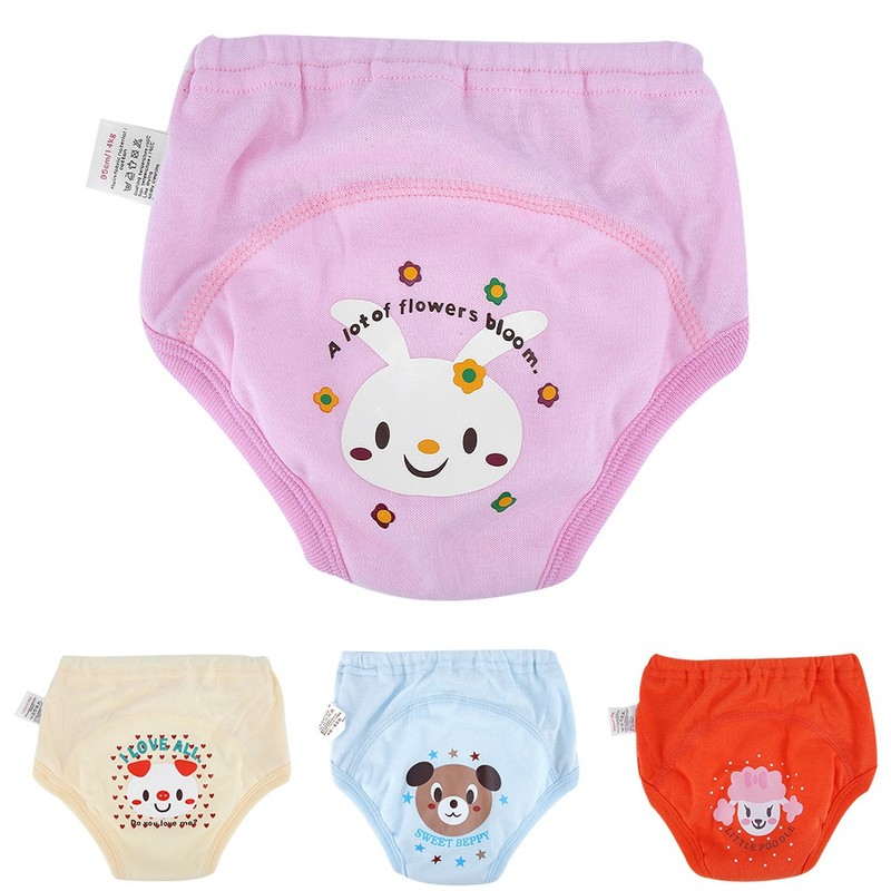 4Pcs Anti Leakage Baby Cartoon Training Pants 4 Layers Waterproof