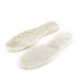 GreenFeet Real Lambskin Insoles Natural Size 36-46 with Free 5H Heat Booster Women Men Warm Feet Sustainable Heat Soles Winter Soles Greenland Fur with Bonded Leather Base