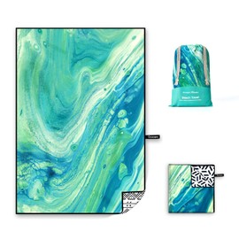 OCOOPA Microfibre Beach Towel, Ultralight, Quick-Drying, Sand-proof Towel, Absorbent Beach Blanket, Soft and Easy Care Bath Towel for Fitness, Travel, Beach, Swimming, Yoga, 200 x 145 cm