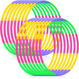 Vinsot 8 Pieces Toy Hoop Detachable Plastic Hoops Exercise Equipment Toy Adjustable Rings for Sports Playing Party Game Dance Pet Training
