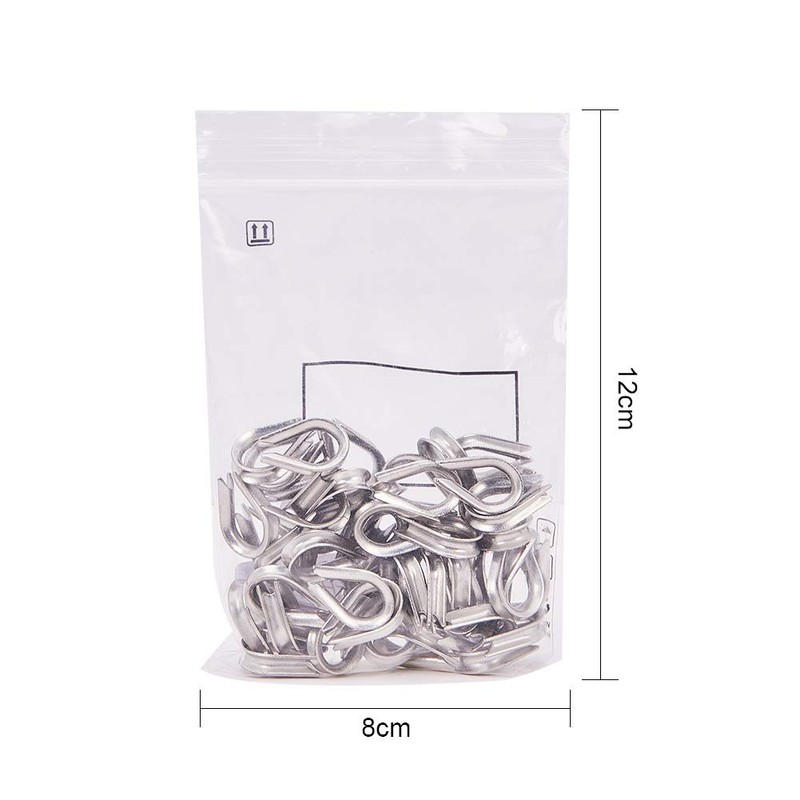 INCREWAY M2 シンブル(ステンレス製) for 直径2mmワイヤーロープ ，シルバー，50個入り