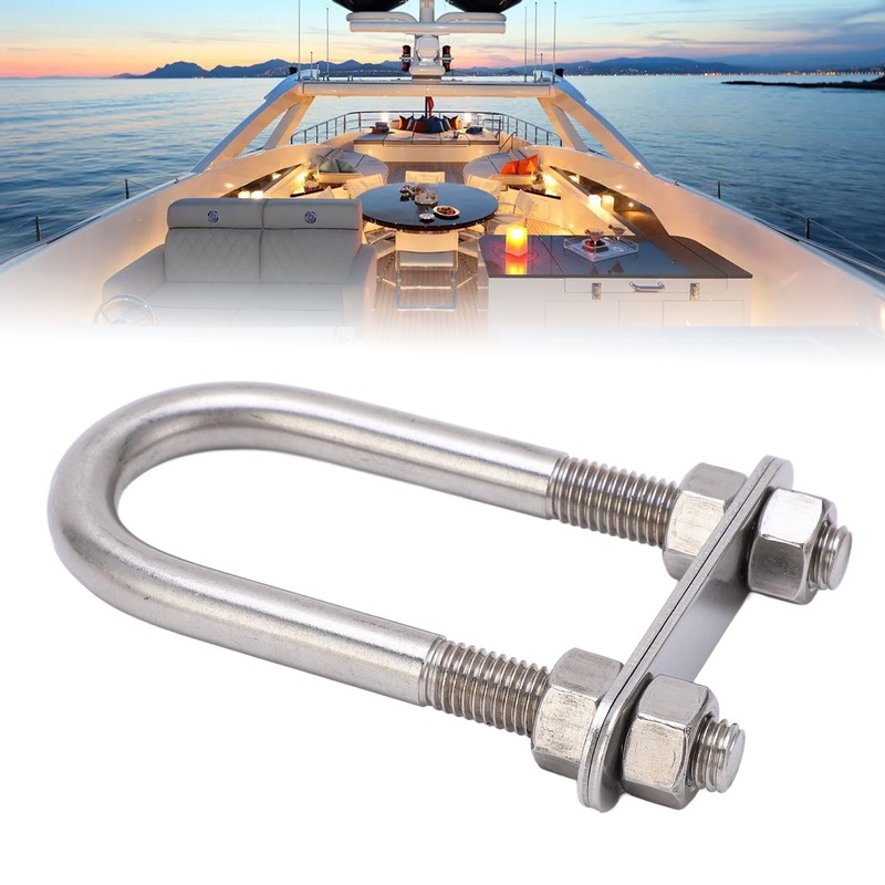 12x130mm Marine Bow Stern Eye U Bolt with Adjustable Screw