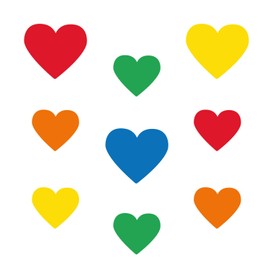 Stickerscape Rainbow Heart Wall Stickers Perfect for A Childs Bedroom, Playroom Or Nursery | Easy to Apply | 40 Heart Stickers | Perfect to Add Interest to a Plain Wall (Bright)