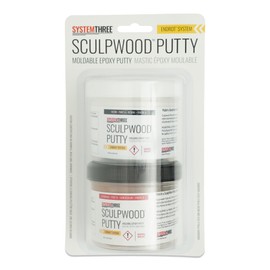 System Three SculpWood Putty Epoxy Wood Filler, 8 oz, Brown