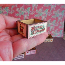 Lorraine Scuderi MERRY CHRISTMAS CRATE ~ CHRISTMAS ~  DOLLHOUSE MINIATURE