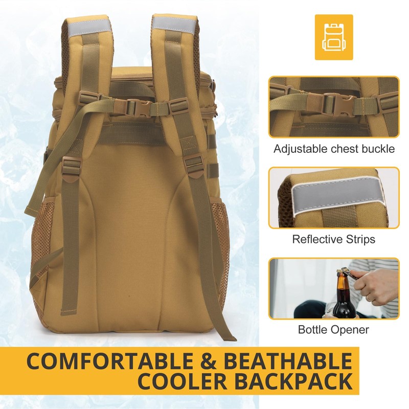Tactical Backpack Cooler,Soft Lightweight Leakproof Cooler Backpack,Insulated Cooler Bag,Portable Soft