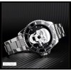 HUNRUY Skull Watches for Men Luminous 3D Skeleton GMT Unidirectional