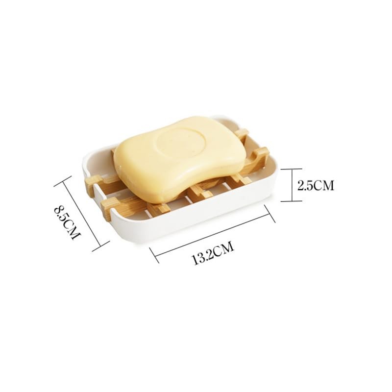 Eco-Friendly Bamboo & Wood Soap Dish with Drain: Modern Design