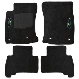 ecoMats Carpet Floor Mats Compatible with 2013-2024 Toyota 4Runner and 2014-2024 Lexus GX460, Front & 2nd Row - Black - with Safety Locks and Non-Slip Heel Pad