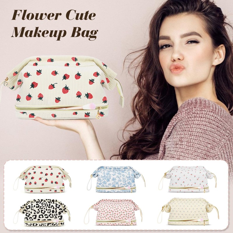 Travel Makeup Bag, #1 Leopard Print