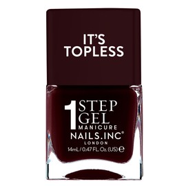 Nails Inc It's Topless - Esmalte de uñas de gel, capa base 4 en 1, tratamiento, color y capa superior, larga duración, fuerte, uñas sin astillas, mani