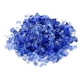 Onlyfire 10-Pounds Regular Fire Glass for Natural or Propane Fire Pit Fireplace & Landscaping, 1/2-Inch High Luster Cobalt Blue