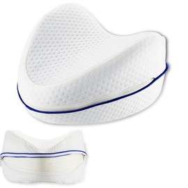 CIMERAC Leg & Knee Foam Support Pillow for Sleeping for Back Pain,Leg Pillow for Sleeping On Side, Memory Foam Cushion Knee Support Pillows (White)
